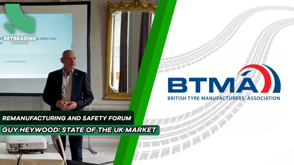 BTMA Remanufacturing and Safety Forum presentation title slide featuring Guy Heywood: State of the UK Market